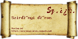 Szirányi Áron névjegykártya
